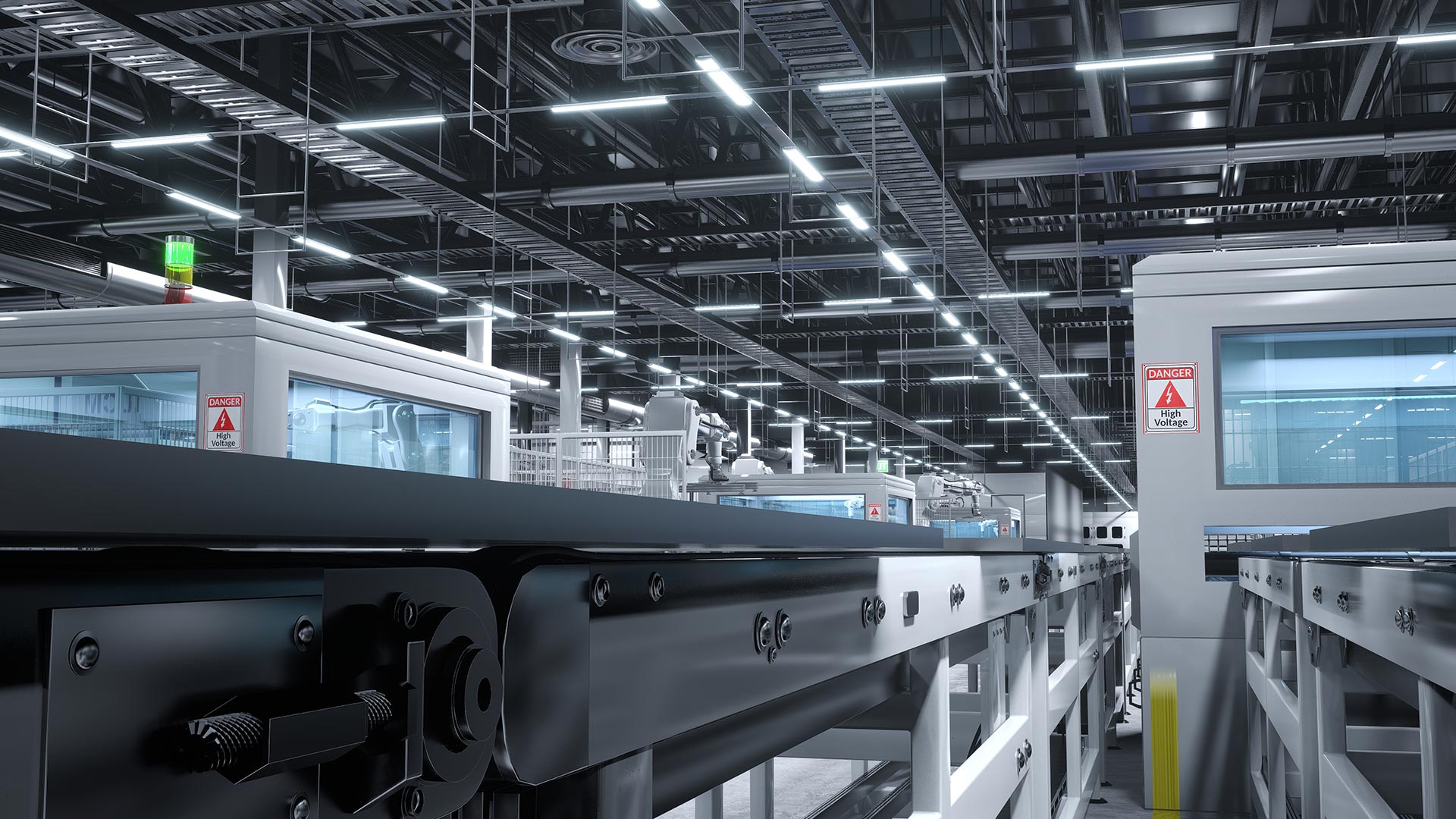 Linha de produção industrial